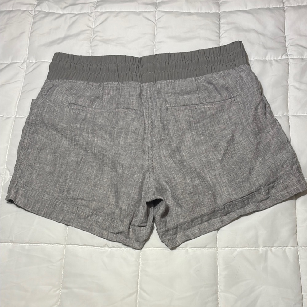 Athleta Shorts Gray Cabo Linen Pull On Drawstring size 4 - Picture 9 of 11